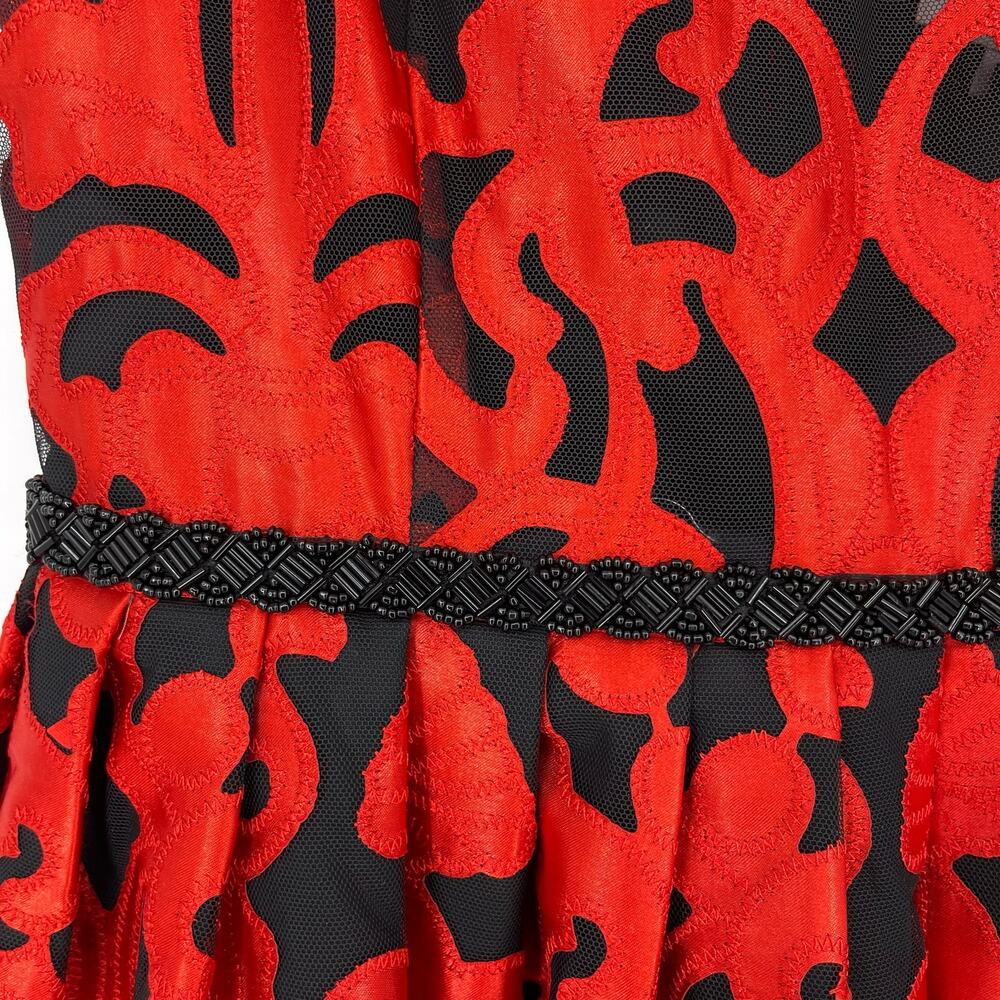 NWT Minuet Red Black Lace Dress Size Medium Beaded Belt Party Gothic Vampire - Picture 14 of 16